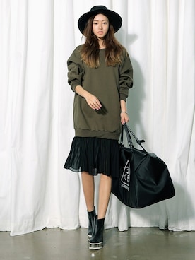 「ボストンバッグ」｜STYLENANDAさん（レディース・166cm）の冬コーディネート