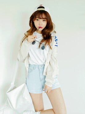 「オルチャンファッション」｜「アイテム（ブルゾン）」を使った、STYLENANDAさん（レディース・164cm）の冬コーディネート