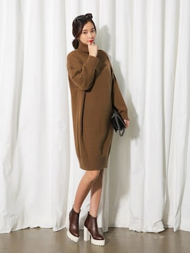 「STYLENANDA」｜「アイテム（ワンピース/ドレス）」を使った、STYLENANDAさん（レディース・165cm）の冬コーディネート