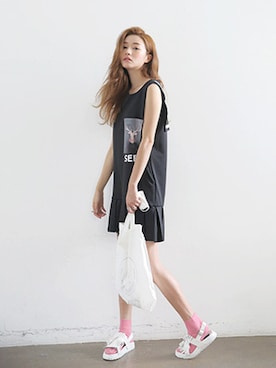 「STYLENANDA」｜「アイテム（ワンピース/ドレス）」を使った、STYLENANDAさん（レディース・166cm）の春コーディネート