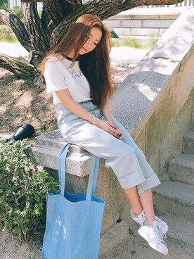 「レタリング」｜STYLENANDAさん（レディース・162cm）の夏コーディネート