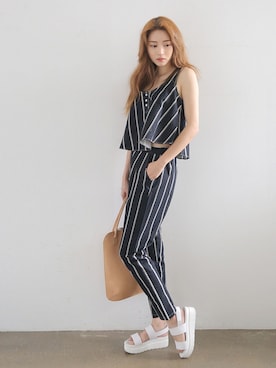 「美シルエット」｜「アイテム（その他）」を使った、STYLENANDAさん（レディース・166cm）の夏コーディネート