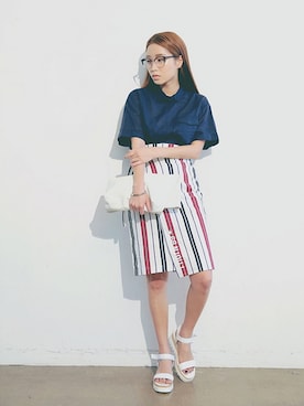 「アイテム（その他、パープル系）」を使った、STYLENANDAさん（レディース・162cm）の夏コーディネート