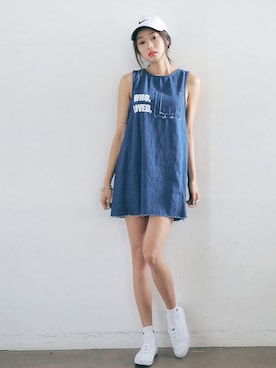「STYLENANDA」｜「アイテム（ワンピース/ドレス）」を使った、STYLENANDAさん（レディース・166cm）の夏コーディネート