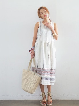 「フェススタイル」｜「アイテム（ワンピース/ドレス）」を使った、STYLENANDAさん（レディース・162cm）の夏コーディネート