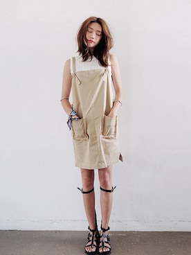 「グラディエーターサンダル」｜「アイテム（ワンピース/ドレス）」を使った、STYLENANDAさん（レディース・166cm）の夏コーディネート