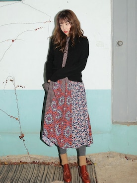 「シアータイツ」｜STYLENANDAさん（レディース・164cm）の冬コーディネート