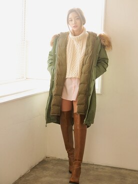 「新作」｜「アイテム（モッズコート）」を使った、STYLENANDAさん（レディース・164cm）の冬コーディネート