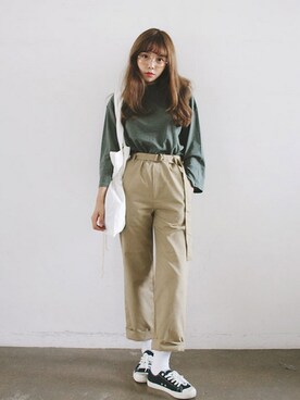 「ベルト付き」｜STYLENANDAさん（レディース・164cm）の冬コーディネート