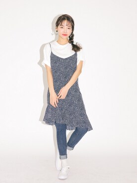 「アイテム（その他、レッド系）」を使った、STYLENANDAさん（レディース・164cm）の春コーディネート
