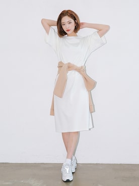 「バックプリント」｜「アイテム（その他）」を使った、STYLENANDAさん（レディース・164cm）の春コーディネート