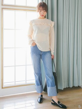 「切りっぱなし」｜「アイテム（その他）」を使った、STYLENANDAさん（レディース・164cm）の春コーディネート