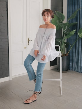 「 オフショル」｜STYLENANDAさん（レディース・164cm）の夏コーディネート
