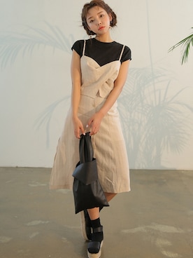 「 ブラック」｜STYLENANDAさん（レディース・164cm）の夏コーディネート