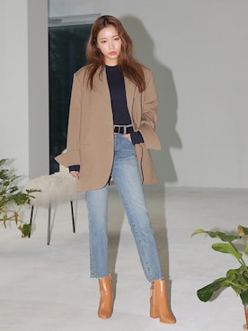 「 カジュアル」｜「アイテム（その他）」を使った、STYLENANDAさん（レディース・164cm）の秋コーディネート