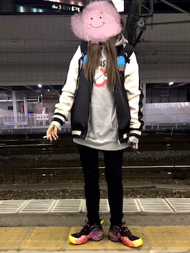 「CUNE（キューン）のアイテム（ジャケット/アウター）」を使った、まゐおさん（レディース・159cm）の冬コーディネート