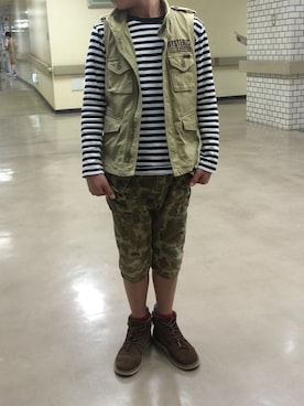 「ハイカット」｜「アイテム（その他アウター）」を使った、auuurinさん（キッズ・140cm）の春コーディネート