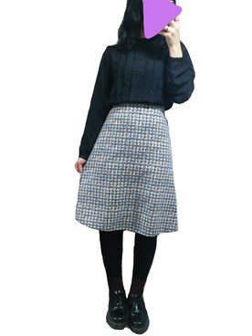 「RETRO GIRL（レトロガール）のアイテム（シャツ/ブラウス、ブラック系）」を使った、きおさん（レディース・156cm）の春コーディネート