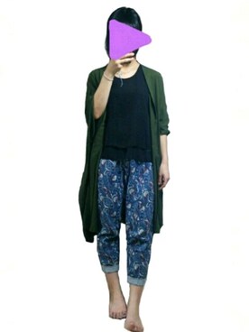 「LEPSIM（レプシィム）のアイテム（パンツ、ブルー系）」を使った、きおさん（レディース・156cm）の夏コーディネート