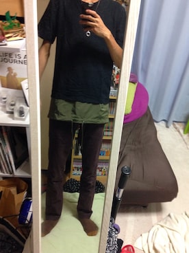 「HERE'S（HERE'S）のアイテム（トップス）」を使った、ゆーきさん（メンズ・182cm）の秋コーディネート