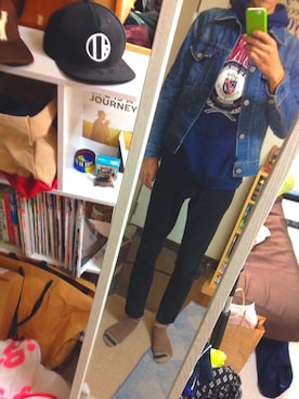 「WEGO（ウィゴー）のアイテム（その他パンツ、ブラック系）」を使った、ゆーきさん（メンズ・182cm）の秋コーディネート