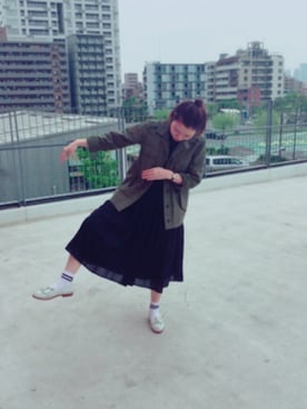 「SHIPS（シップス）のアイテム（ミリタリージャケット）」を使った、zooさん（レディース・156cm）の夏コーディネート