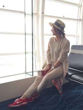 「travel」｜「アイテム（カーディガン/ボレロ）」を使った、【Muel Chic】中村沙織さん（レディース・162cm）の夏コーディネート