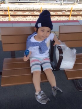 「ピクニック」｜「アイテム（その他アウター）」を使った、yukaさん（キッズ・90cm）の春コーディネート