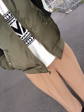 「ARROW（アロー）のアイテム（ブルゾン）」を使った、もちゃもちゃりさん（レディース・158cm）の冬コーディネート