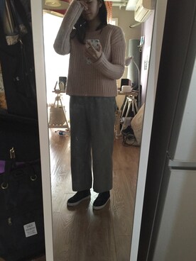 「NANO universe（ナノユニバース）のアイテム（チノパンツ、グレー系）」を使った、ttwisttさん（レディース・166cm）の冬コーディネート