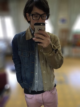 「DOLCE&GABBANA（ドルチェアンドガッバーナ）のアイテム（デニムジャケット）」を使った、DAICHIさん（メンズ・167cm）の冬コーディネート