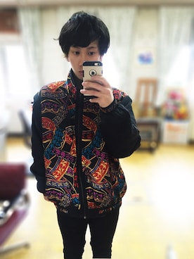 「70's」｜「アイテム（ブルゾン）」を使った、DAICHIさん（メンズ・167cm）の春コーディネート