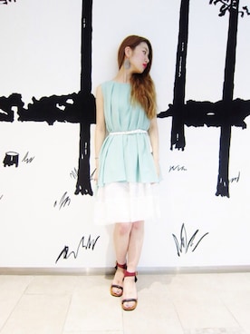 「URBAN RESEARCH ROSSO WOMEN（アーバンリサーチ　ロッソ）のアイテム（チュニック）」を使った、nariさん（レディース・160cm）の夏コーディネート