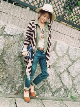 「en face（アンファス）のアイテム」を使った、Tari.さん（レディース・153cm）の春コーディネート