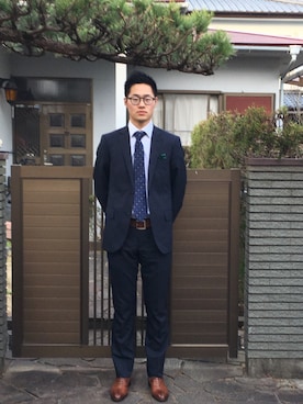 「アーバンリサーチ」｜「アイテム（スーツパンツ）」を使った、Yushiさん（メンズ・178cm）の冬コーディネート