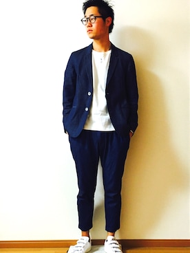 「アイテム（バングル/リストバンド）」を使った、Yushiさん（メンズ・178cm・10代）の春コーディネート