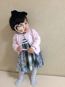「おめかしコーデ」｜yuzuさん（キッズ・80cm）の春コーディネート