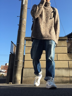 「adidas SLVR（アディダスシルバー）のアイテム」を使った、吉成 将さん（メンズ・170cm）の冬コーディネート