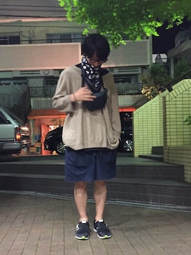 「adidas SLVR（アディダスシルバー）のアイテム」を使った、吉成 将さん（メンズ・170cm）の春コーディネート