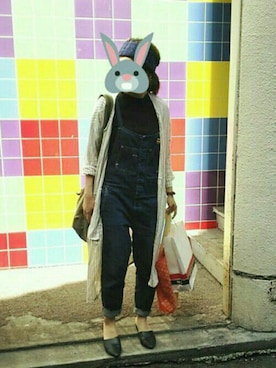 「Antgauge（アントゲージ）のアイテム（サロペット/オーバーオール）」を使った、harunaさん（レディース・160cm）の秋コーディネート