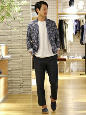 「リゾートスタイル」｜「アイテム（その他アウター）」を使った、EDIFICE PR/SHINGOさん（メンズ・174cm）の春コーディネート
