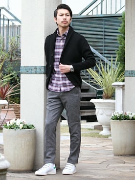 「スタンスミス」｜EDIFICE PR/SHINGOさん（メンズ・174cm）の冬コーディネート