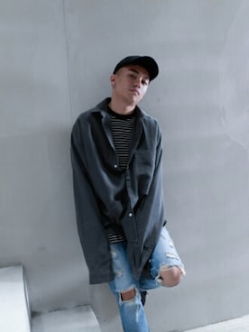 「repos（ルポ）のアイテム（トップス）」を使った、龍さん（メンズ・168cm）の秋コーディネート