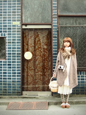 「カメラ女子」｜「アイテム（レッグウェア）」を使った、みきさん（レディース・155cm）の冬コーディネート