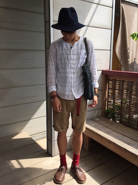 「膝上ショーツ」｜「アイテム（モカシン/デッキシューズ）」を使った、M.Mさん（メンズ・176cm）の夏コーディネート