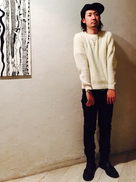「marka（マーカ）のアイテム（帽子）」を使った、中嶋康智さん（メンズ・177cm）の冬コーディネート