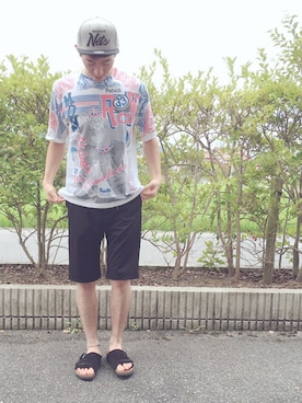 「コンフォートサンダル」｜げしさん（メンズ・182cm）の夏コーディネート