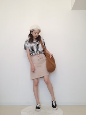 「orcival」｜「アイテム（ハンチング/ベレー帽）」を使った、AMOさん（レディース・167cm）の夏コーディネート
