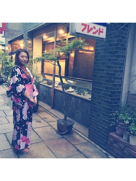 「撮影」｜「アイテム（浴衣）」を使った、misakiさん（レディース・164cm）の夏コーディネート