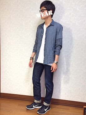 「ROBERT GELLER（ロバートゲラー）のアイテム（トップス）」を使った、　　.さん（メンズ・173cm）の夏コーディネート